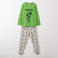 Pijama Manga Larga Niño Creepers Verde Minecraft