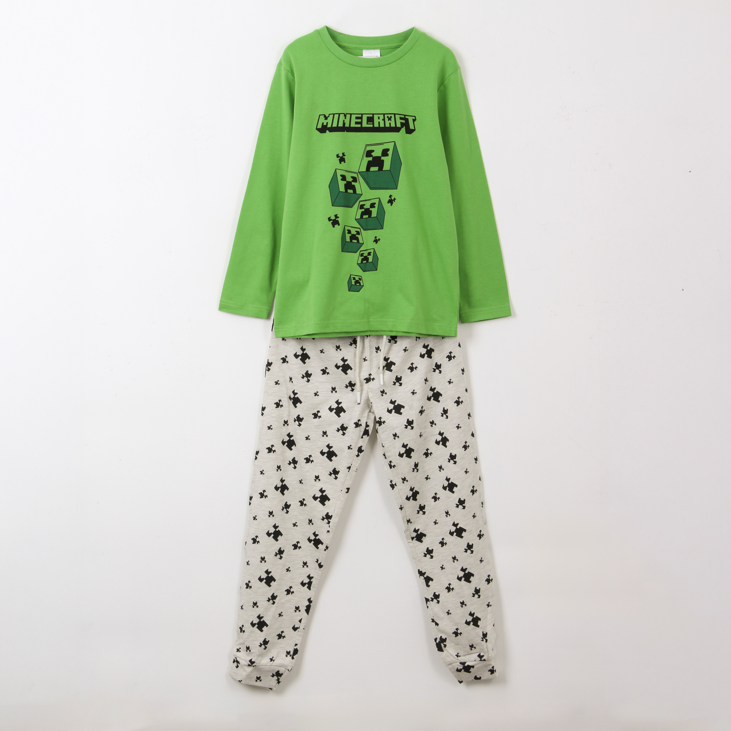 Pijama Manga Larga Niño Creepers Verde Minecraft