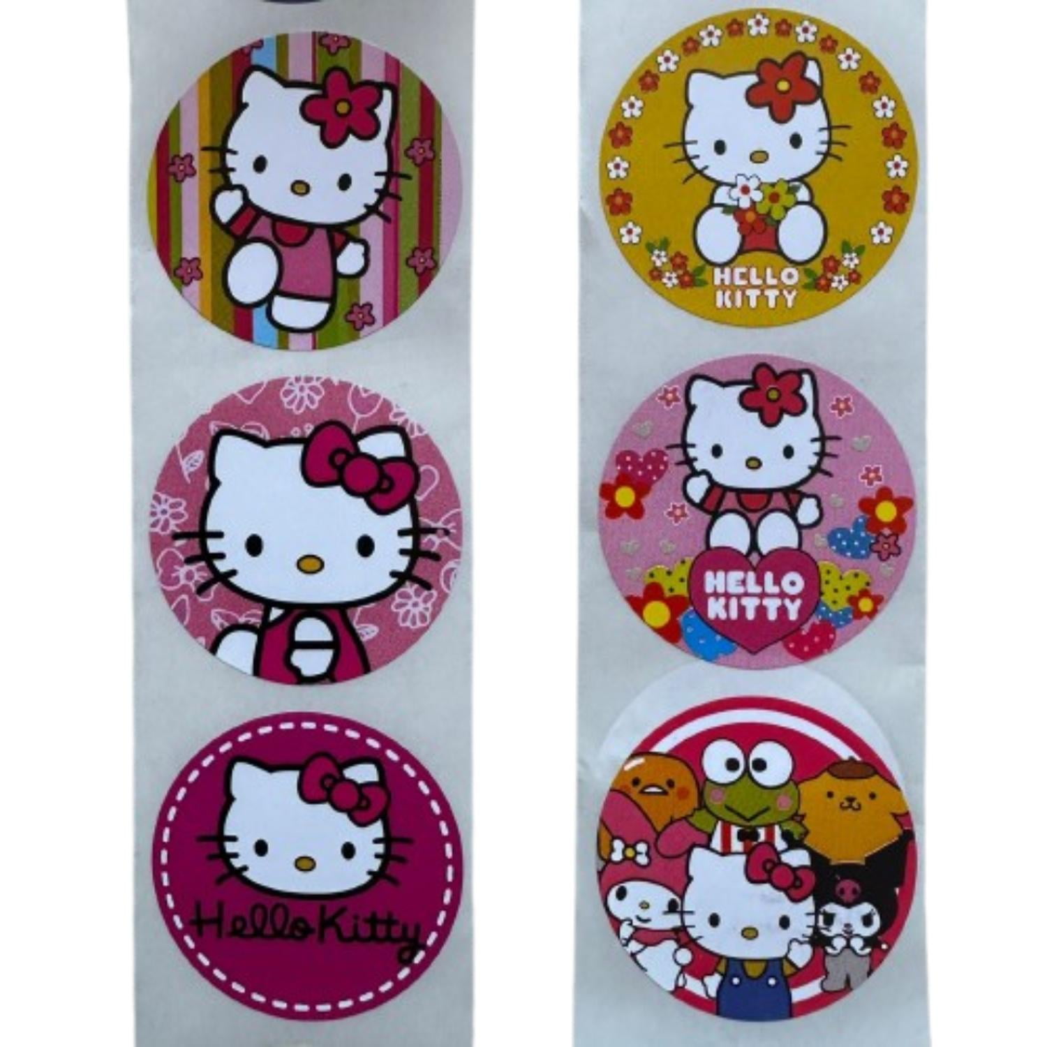 Genérico - Sticker Hello Kitty 6 Diseños 38mm 100un Blanco