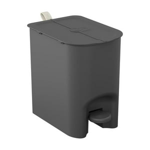 Coza - Basurero Mariposa Con Pedal 6L Gris Grafito Con Asa Gris