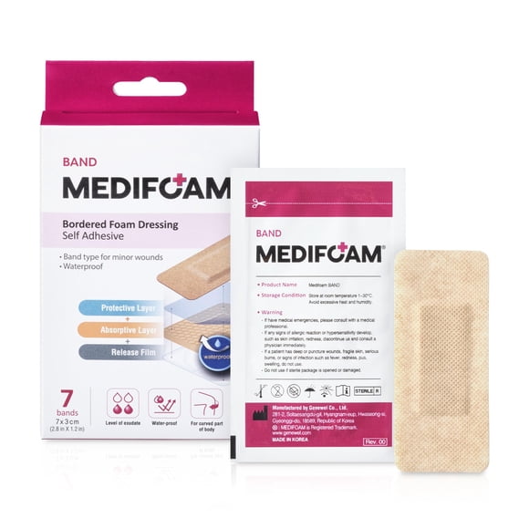 Vendaje de espuma adhesivo MEDIFOAM 3 × 7 cm (7 unidades) impermeable
