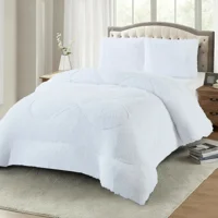 Casadeliacl - Plumon De Invierno Peludos Con Chiporro 2 Plazas Blanco Peludo