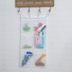 thumbnail image 3 of Organizador de malla colgante para ducha, paquete de 2, con 6 bolsillos, ganchos para barra/revestimiento de cortina de ducha, organizador para colgar artículos de tocador de baño, organizador de pare, 3 of 7