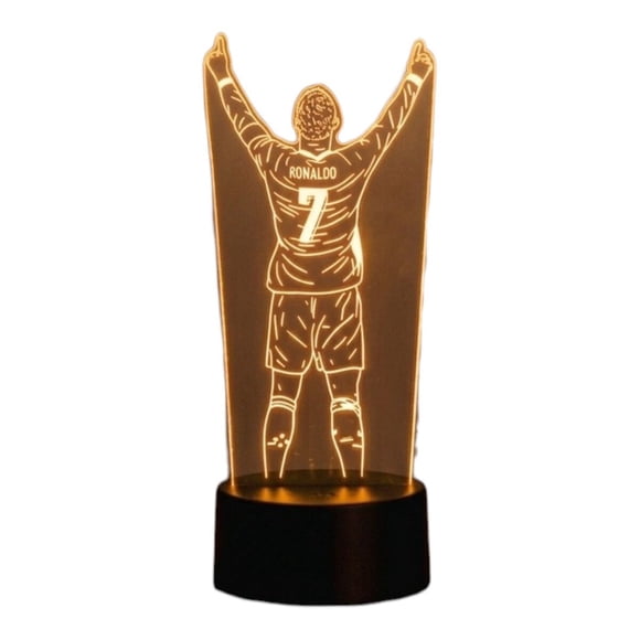 Lampara Ilusion 3D Cristiano Ronaldo de 7 colores, Base touch