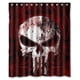 thumbnail image 1 of Cortina de ducha con diseño de calavera roja, con ganchos, 60 x 72 pulgadas, 1 of 3