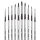 thumbnail image 1 of Set de 10 Pinceles de Acuarela Nicpro Punta Redonda, 10 Tallas, 1 of 8