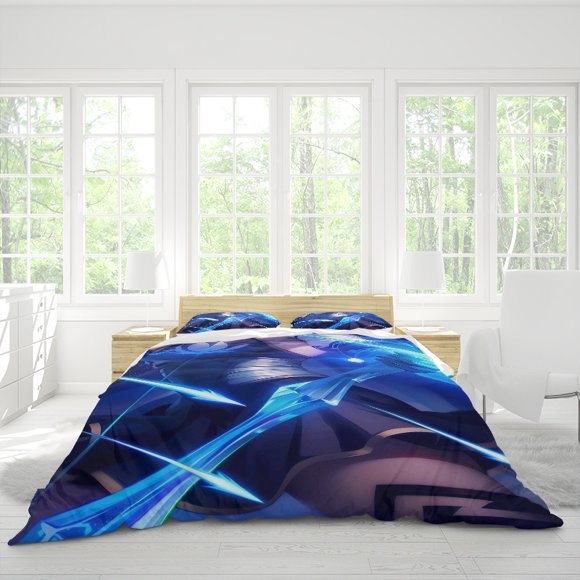 3pcs Aishi Ice Shooter Printed Bedding Set Cover + Pillowcases \u2013 Soft & Breathable