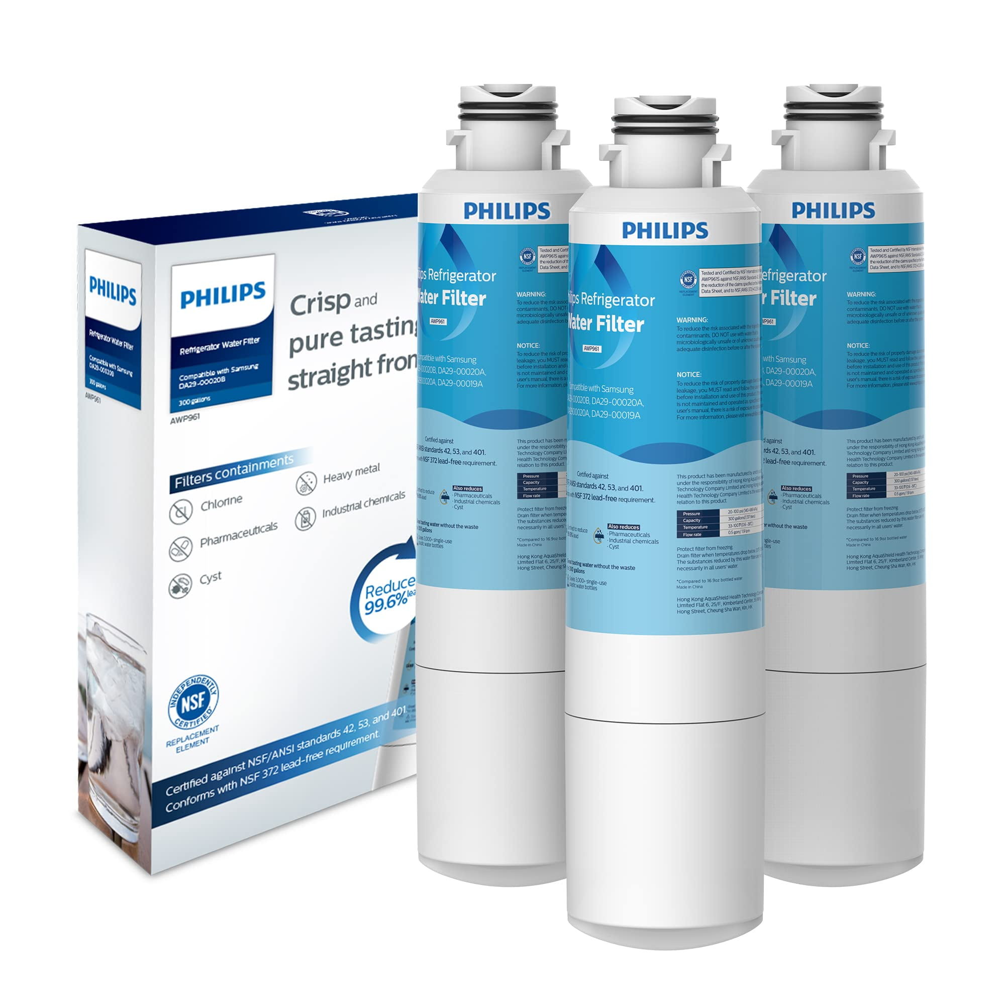 Filtro De Agua Philips De Repuesto Para Refrigerador, Paquete De 3