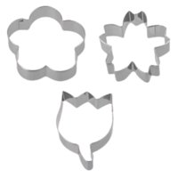 Genérico - Cortador Galletas Flores 3 Diseños Blanco