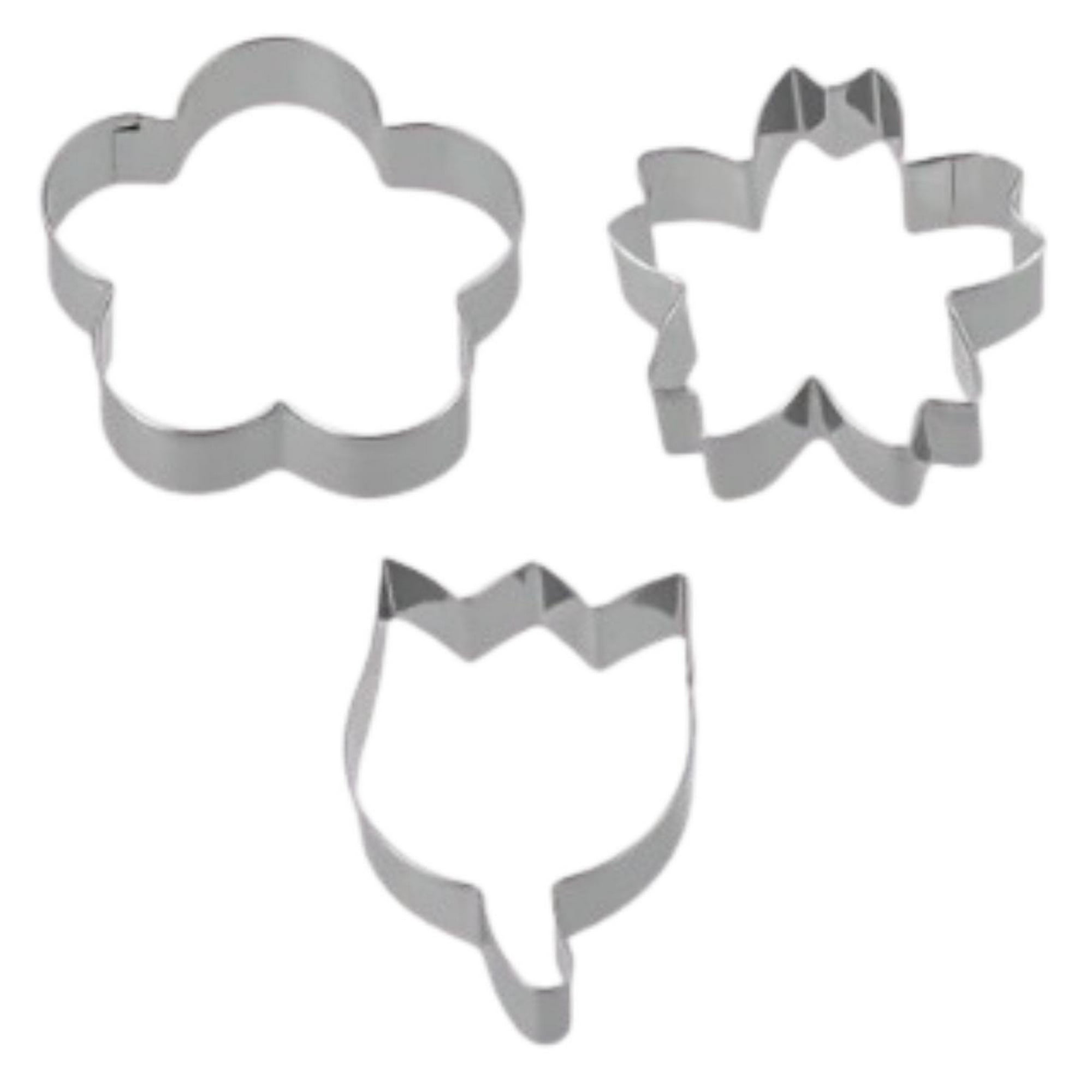 Genérico - Cortador Galletas Flores 3 Diseños Blanco