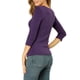 thumbnail image 3 of INSPIRE CHIC Blusa Fruncida para Mujer de Regreso a Clases con Botones Decorativos Cuello en V Manga 3/4 Top de Punto Sólido Púrpura M, 3 of 7