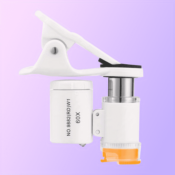 New 60 Times Collection Identification Microscope Portable Mini High-power Cold And Warm Light Mobile Phone Clip Photo Magnifying Glass