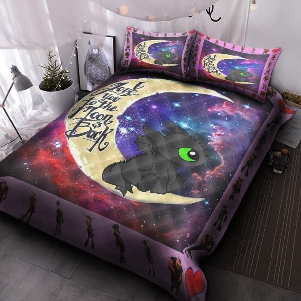 Toothless-Bedding Gift 3-Piece Bedding Set (1 Duvet Cover + 2 Pillow Shams)