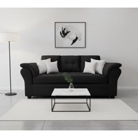 Muebles Jd - Sofá 3 Cuerpos Sira Felpa Negro