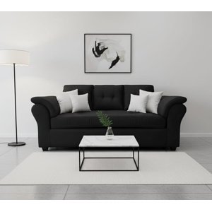 Muebles Jd - Sofá 3 Cuerpos Sira Felpa Negro