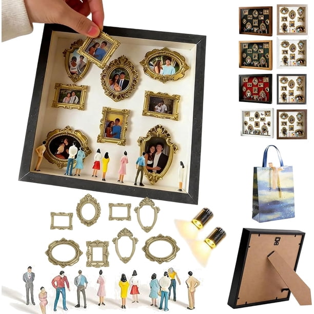 Kit mini museo personalizado DIY caja sombra figuras focos regalo aniversario