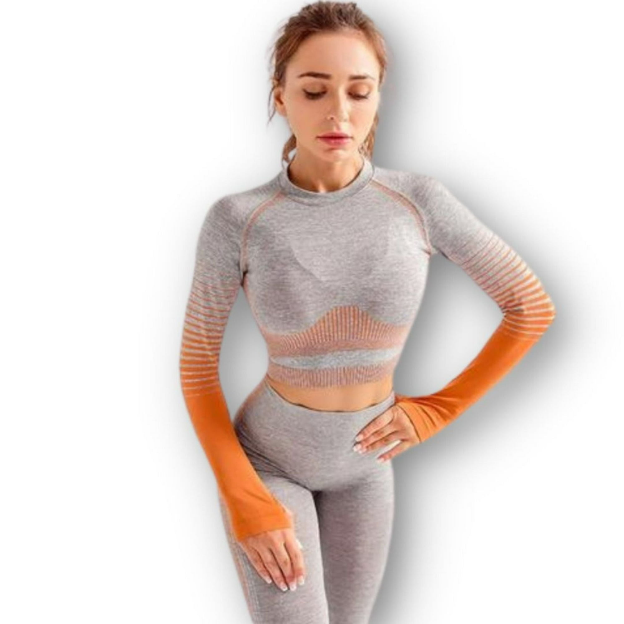 Wild Travel - Conjunto De Fitness De Gimnasio De 2 Piezas Naranja