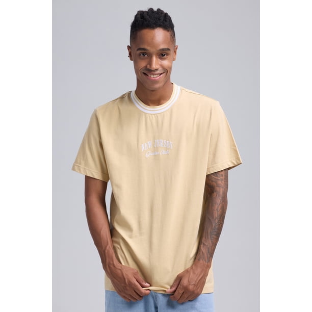 Polera Hombre Print Posicional Beige Oscuro