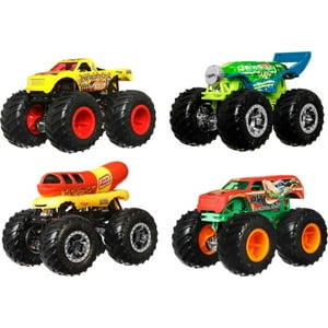 Toy Trucks Hot Wheels Monster Trucks A Escala 1:64, Paquete De 4