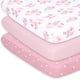 thumbnail image 1 of Sábanas para cuna mini The Peanutshell, paquete de 3, rosa floral, 1 of 7