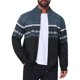 thumbnail image 1 of Suéter de punto con cremallera y patrón de manga larga y cuello alto para hombre L azul oscuro, 1 of 6