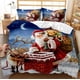 thumbnail image 1 of Christmas Tree Santa Quilt Duvet Cover Set Pillowcase Doona Cover3-Piece Bedding Set, 1 of 5