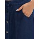 thumbnail image 5 of INSPIRE CHIC Falda de Mujer Regreso a Clases Denim con Botones al Frente Abertura Alta en la Cintura Línea A Bolsillos Midi Faldas de Mezclilla 2XL Azul Oscuro, 5 of 6