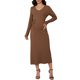 thumbnail image 2 of INSPIRE CHIC Vestido de Maternidad Ajustado de Punto Canalé de Manga Larga L Marrón, 2 of 6