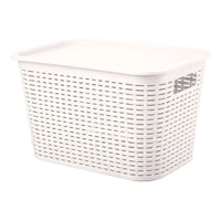 Reyplast - Canastilla Canasta Organizadora Multiusos Rattan 22 Litros Color Beige