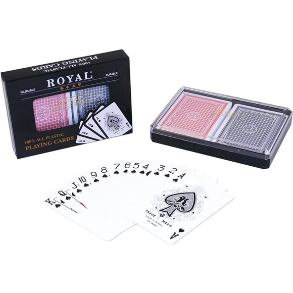 Barajas de póquer Playing Cards Royal, 100% plástico, tamaño 2