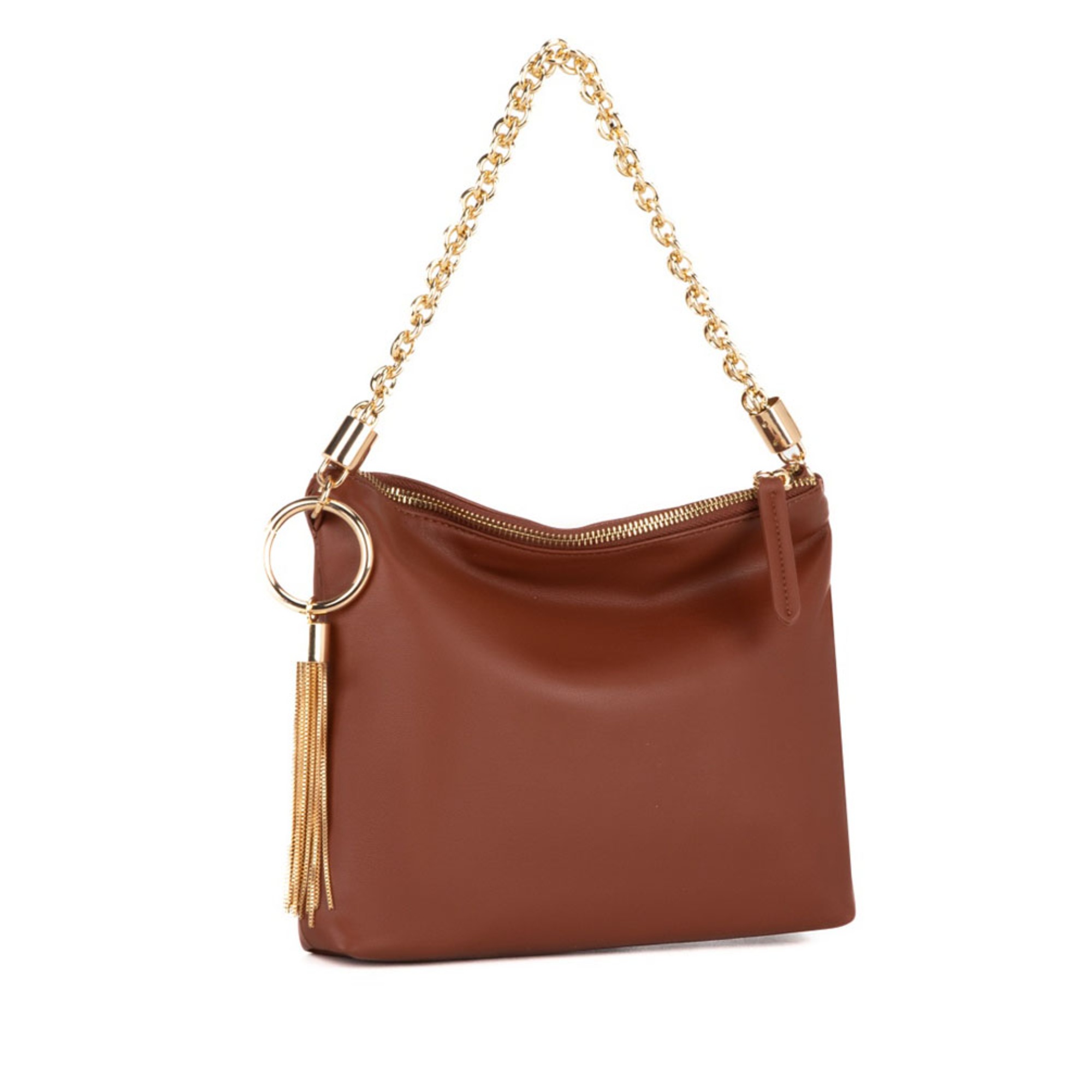 Bolso De Hombro Para Mujer, Mkf Collection, Versátil Bolso De Mano En Cuero Vegano, Elegante Y Funcional - Cognac