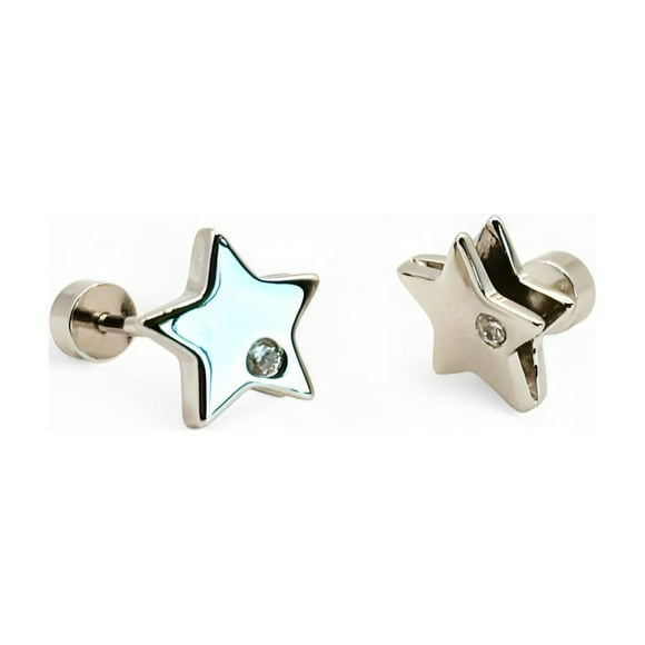 Aros de Estrella con un Circón de Plata 925