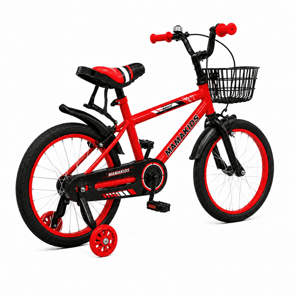 Bicicleta Infantil Niño Aro 14 Canasto Ruedas Apoyo Mamakids Rojo
