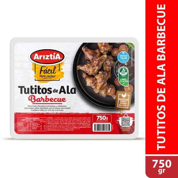 Pollo Alitas Barbecue Envasadas, 750 g