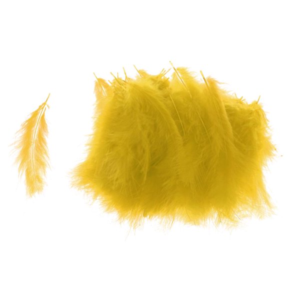100pcs DIY Craft Feather Bobo Adornos De Plumas Globo Accesorio Amarillo