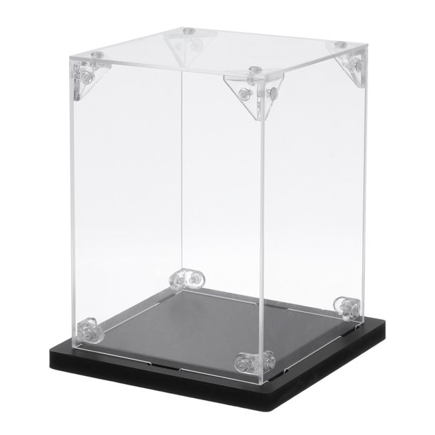 Uxcell Caja de Exhibición de Acrílico, 4"x4"x6" Caja de Exhibición Transparente Ensamblable a Prueba de Polvo para Organizar Figuras de Acción y Coleccionables