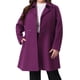 thumbnail image 1 of Abrigos de invierno para mujer de talla grande Agnes Orinda con solapa entallada, abrigo elegante largo con un solo botón y bolsillo 4X púrpura, 1 of 6