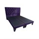 thumbnail image 1 of Cama Europea 2 plazas con Respaldo y bases divididas tapizada en Lino Morado Oscuro, 1 of 4