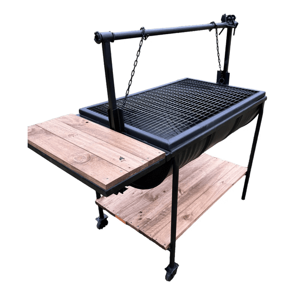 Parrilla con Levante Desmontable y Mesa Apoyo 90x60cm