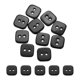 thumbnail image 1 of Uxcell 10 piezas Botones Cuadrados 11mm 2 Agujeros Botones de Concha para Costura Artesanal, Negro, 1 of 6