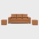 thumbnail image 2 of Sofá 3 cuerpos + 2 Pouf Lucca PU Camel, 2 of 7
