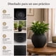 thumbnail image 5 of Set 2 Maceteros Plastico Redondo Ovalado Moderno Textura S negro, 5 of 9