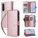 thumbnail image 1 of Funda Cartera con Cremallera y Correa para Samsung Galaxy A36 Soporte y Tarjetero Oro rosa, 1 of 5