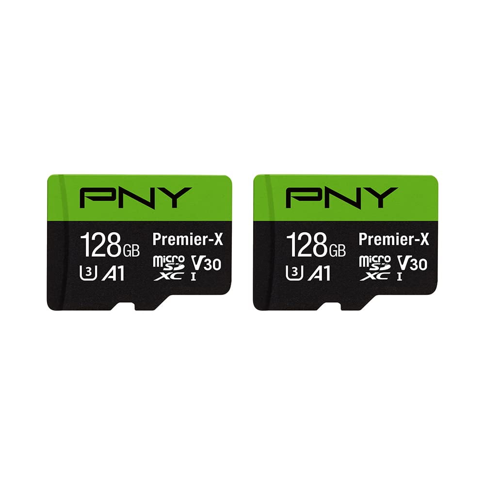 Tarjeta De Memoria Pny Premier-x De 128 Gb Microsdxc Clase 10 U3 V30, Paquete De 2