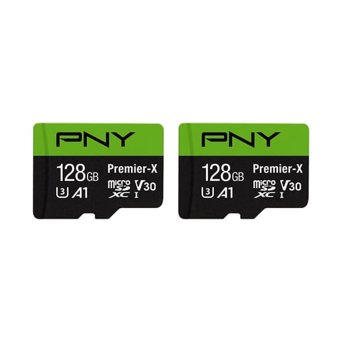 Tarjeta De Memoria Pny Premier-X De 128 Gb Microsdxc Clase 10 U3 V30, Paquete De 2