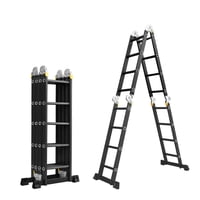 Igpro - Escalera Multiproposito Heavy Duty 6,9 Mt 24 Peldaños Negra