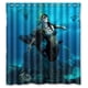 thumbnail image 1 of Cortina de ducha de sirena con ganchos, tamaño 66 x 72 pulgadas, 1 of 3