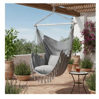 Genérico - Silla Colgante Hamaca Columpio Camping Terraza Al Aire Libre Gris Claro