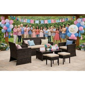 Velazio - Juego De Living Terraza 6 Personas Dubai Beige