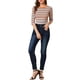thumbnail image 2 of INSPIRE CHIC Camiseta Básica Ajustada de Mujer con Mangas al Codo Cuello Redondo Regreso a Clases Camiseta Casual Estampada Multicolor Blanco XS, 2 of 8